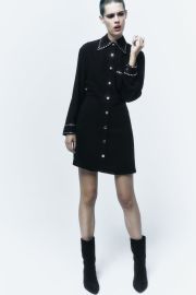 STUDDED SHIRT DRESS - Black United States at Zara